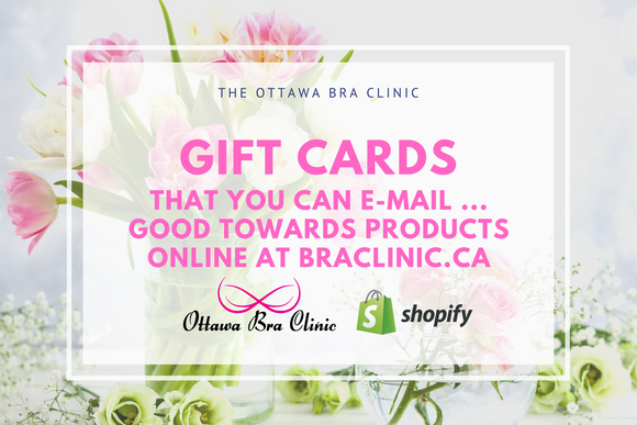 Ottawa Bra Clinic Online Store image linked to PURCHASE GIFT CARD