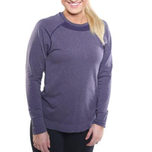 Firma Energywear Crew Neck Long Sleeve Top features our newest colour and fabric style in its heather purple hue. Perfect as an underlayer in the winter months or as a summer sweater for cooler nights, the FIRMA Crew Neck Long Sleeve is an elegant garment that keeps you energized and cozy no matter the weather!